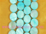 10�12mm five strands blue oval shell strands